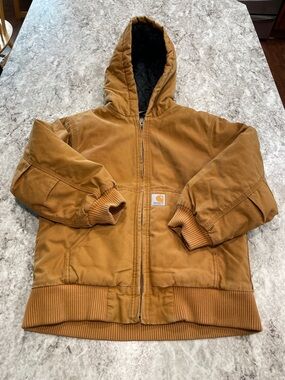 Carhartt Kids size M 10-12 heavy duty tan/brown jacket
